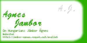 agnes jambor business card